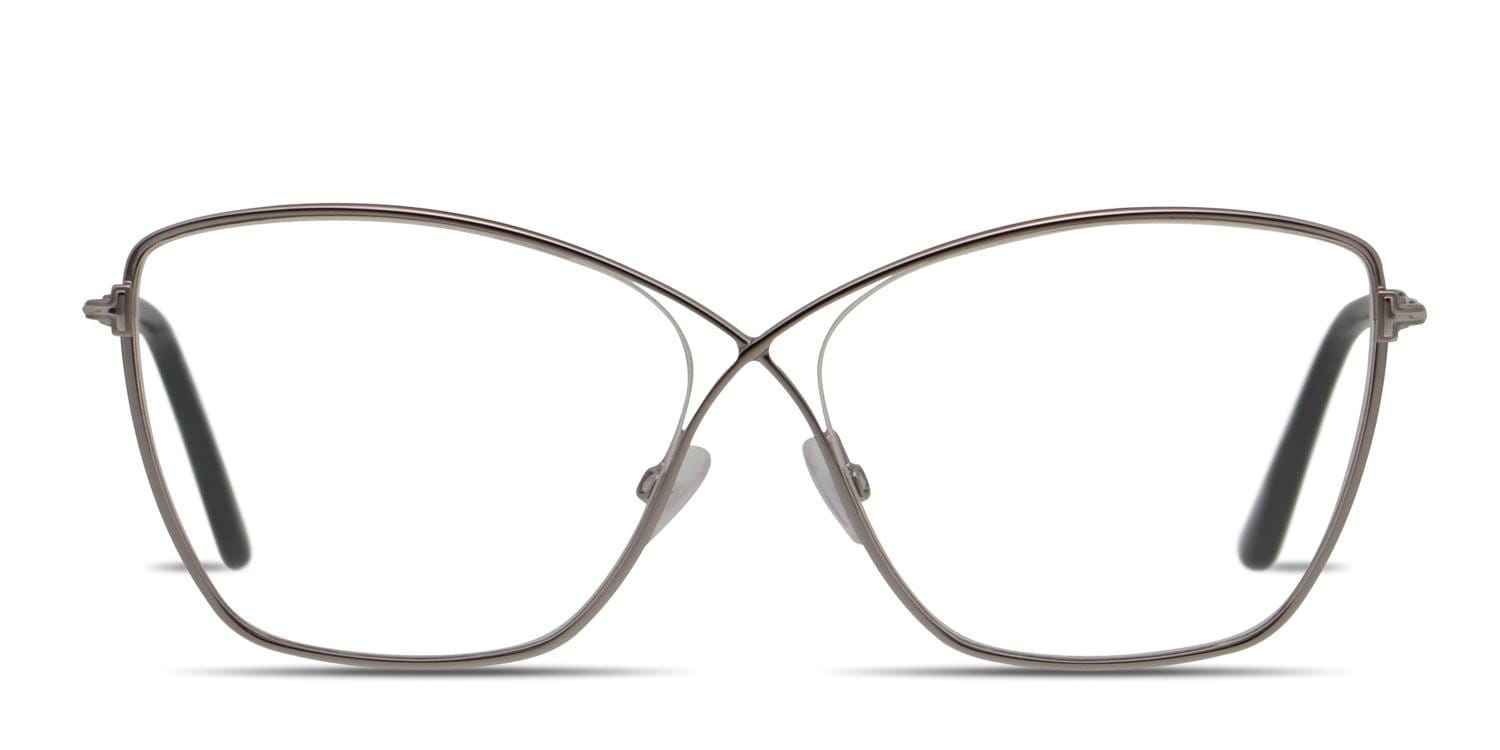 Tom Ford TF5518 Gunmetal Geometric Full Frame, Lightweight eyeglasses - front