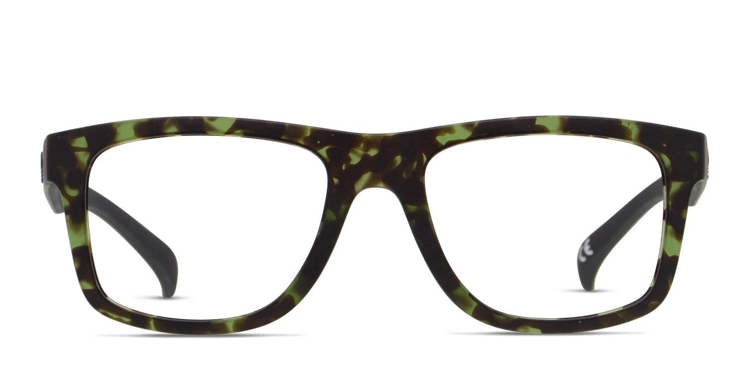 Adidas AOR000O Tortoise/Green Square Full Frame, Lightweight eyeglasses - front