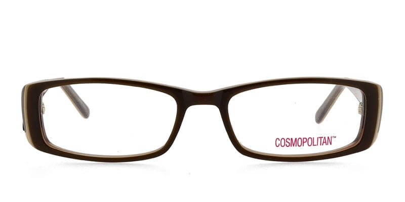 Cosmopolitan Irresistable Brown w/Tan Rectangle Full Frame eyeglasses - front