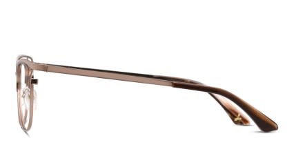 Amelia E. Bridgette Gold, Brown glasses - Rose Gold / Brown - Side View