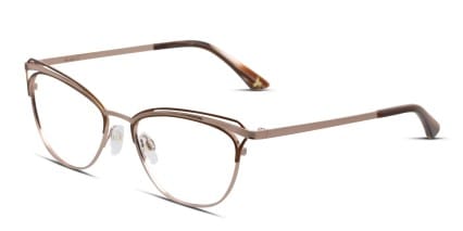 Amelia E. Bridgette Gold, Brown glasses - Rose Gold / Brown - Angle View