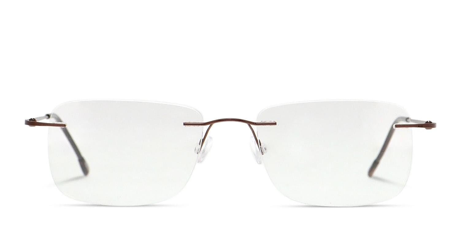 Denver Brown Rectangle Rimless eyeglasses - front