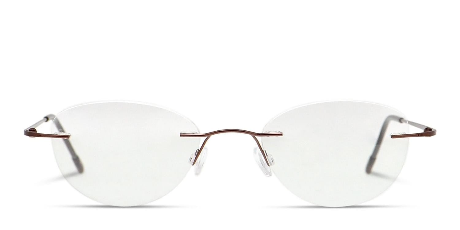 Finnian Brown Oval Rimless eyeglasses - front