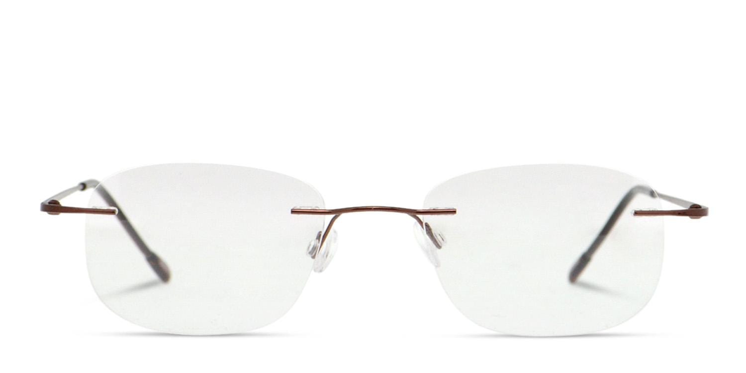 Ottoto James Brown Rectangle Rimless eyeglasses - front