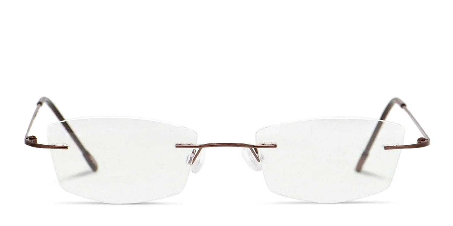 Sirius Brown Rectangle, Geometric Rimless eyeglasses - front
