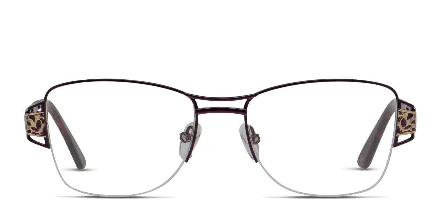 Amelia E. Kaia Purple Cat Eye, Browline Half Frame eyeglasses - front
