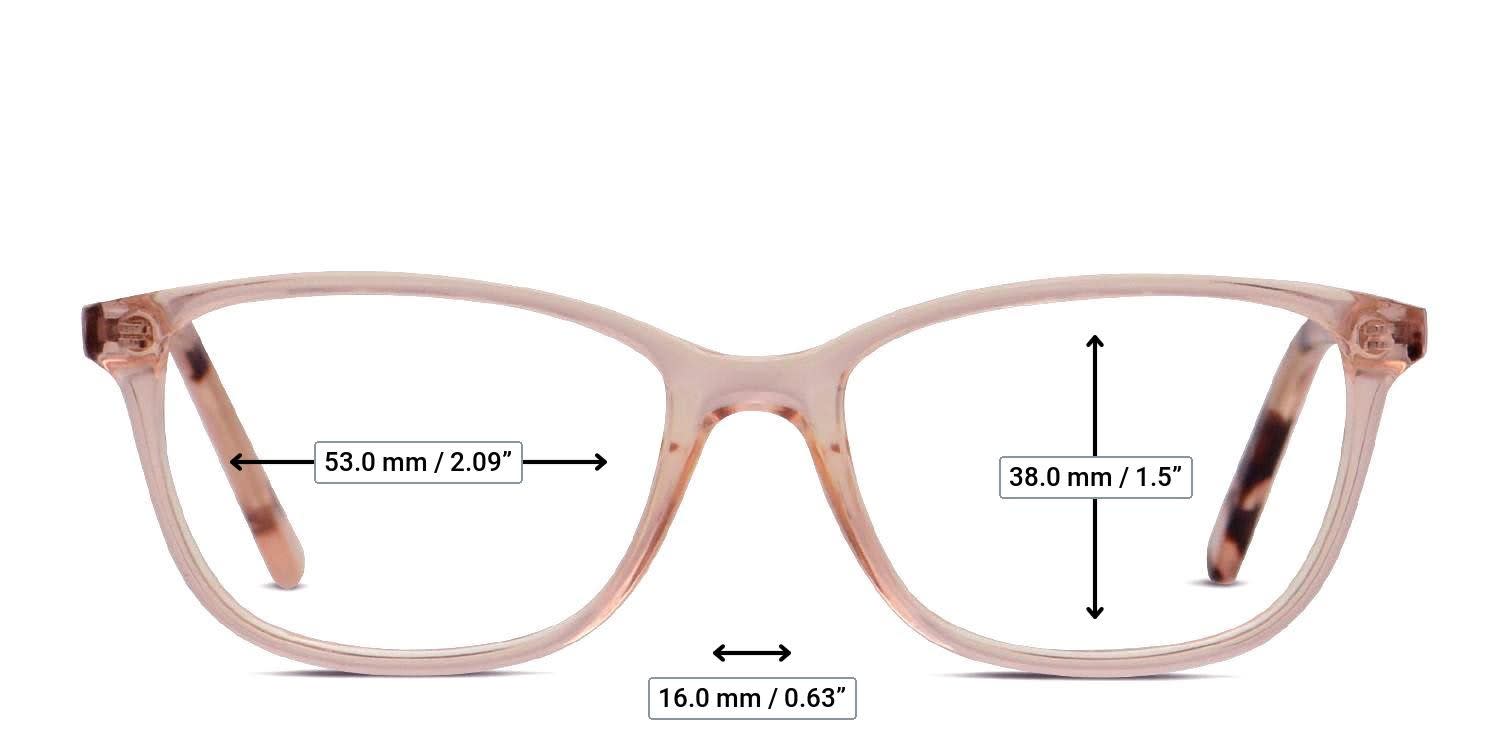 Ottoto Mattia Clear Pink, Tortoise glasses - Measurements