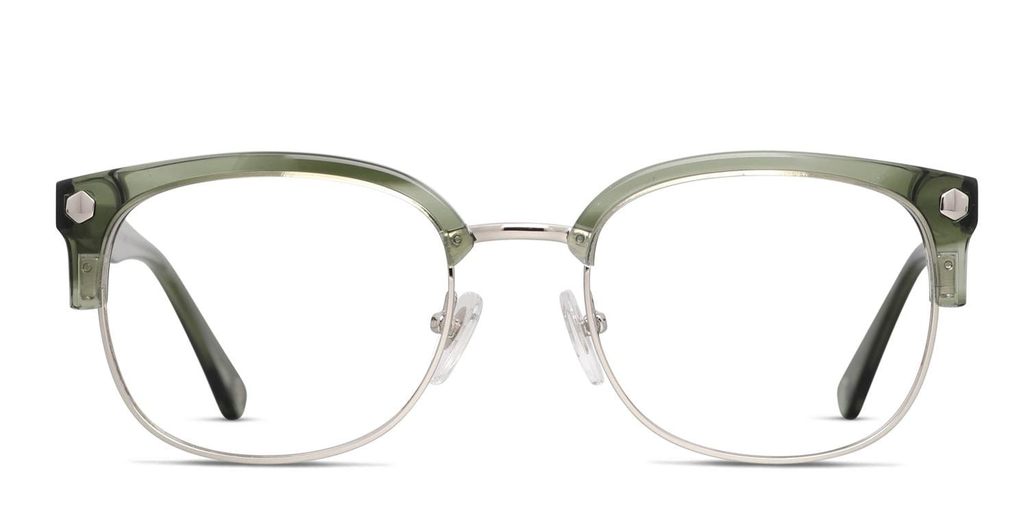 Muse Elliot Green, Clear, Silver glasses - Green / Clear / Silver - Frontal View