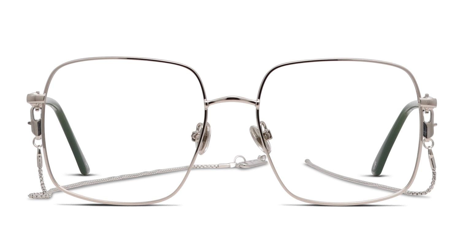 Amelia E. Lise Silver Square Full Frame eyeglasses - front