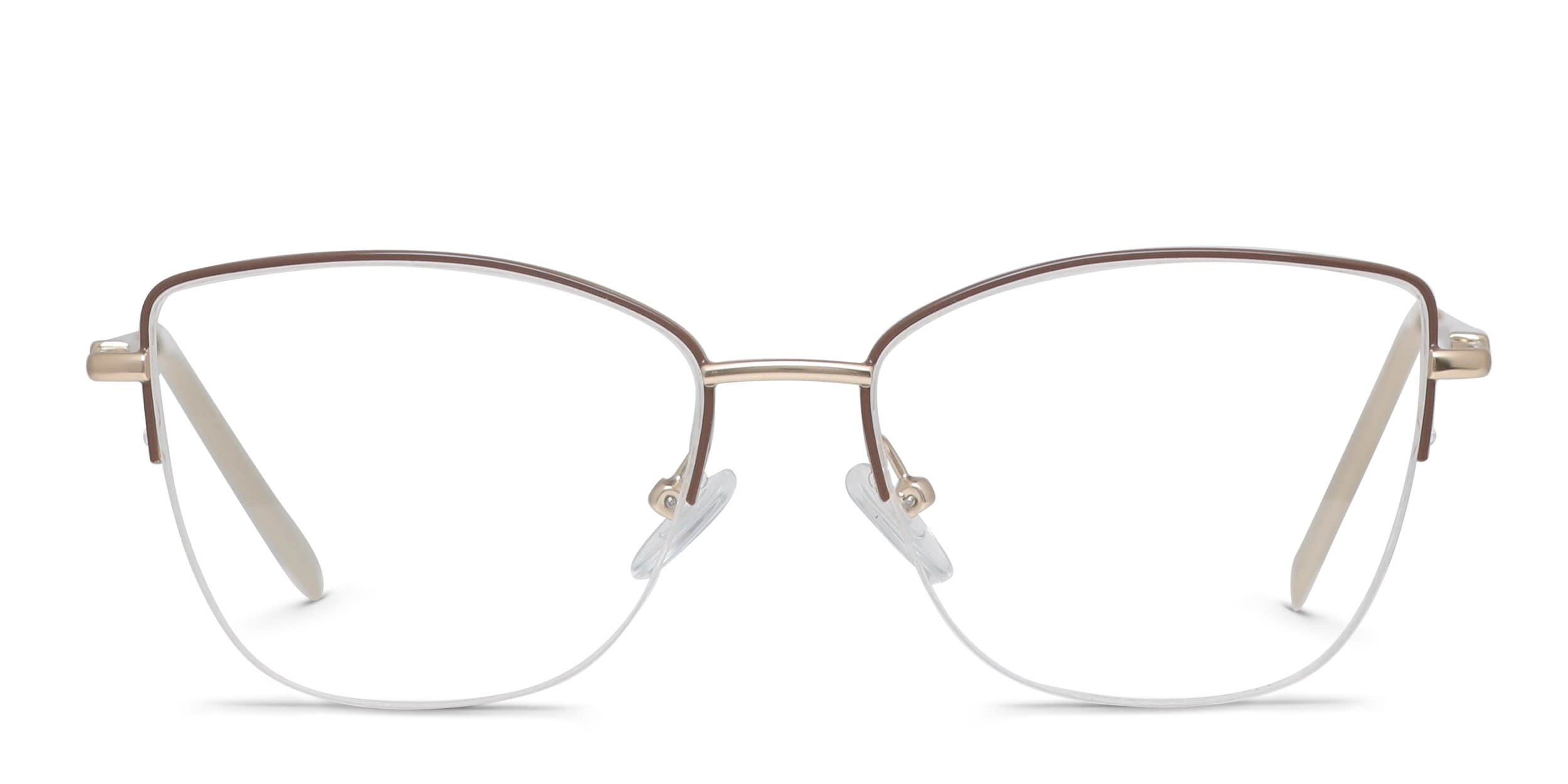 Catiline Brown, Gold glasses - Brown / Gold - Frontal View