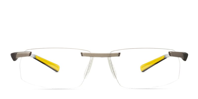 Nike 7100 Gray NA Rectangle Rimless eyeglasses - front