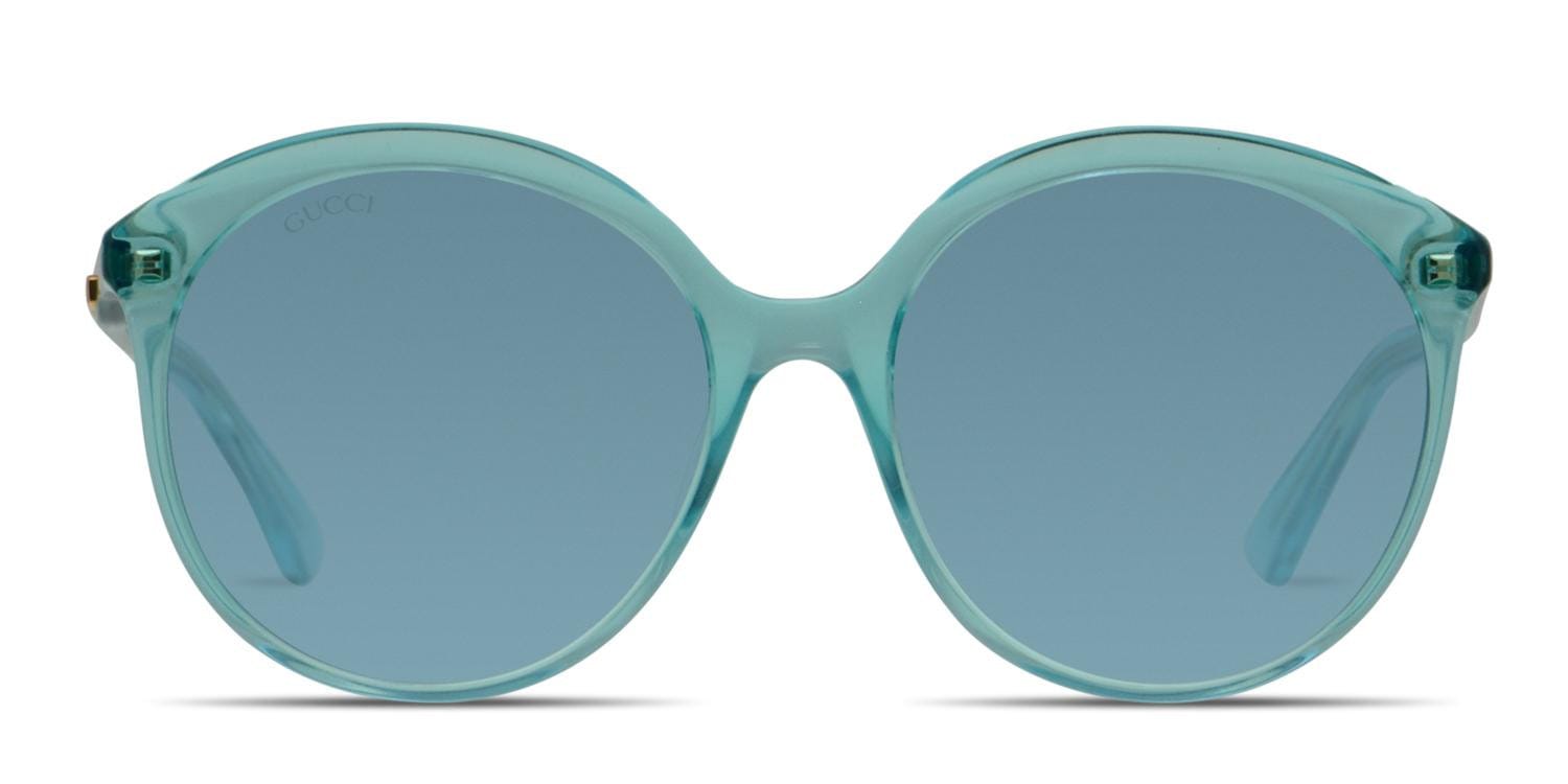 Gucci GG0257S Clear Teal Prescription Sunglasses