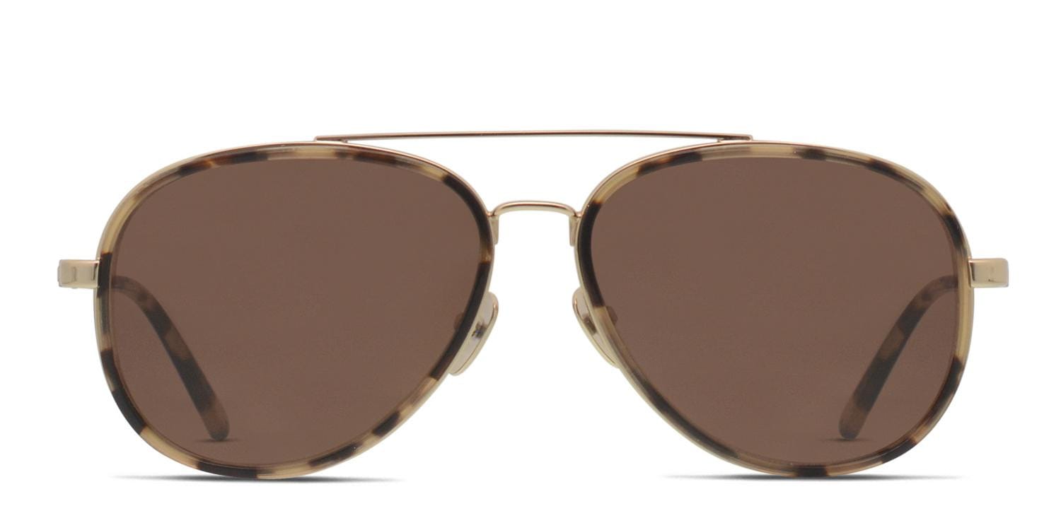 Calvin Klein CK18103S Tortoise/Beige/Gold Aviator Full Frame sunglasses - front