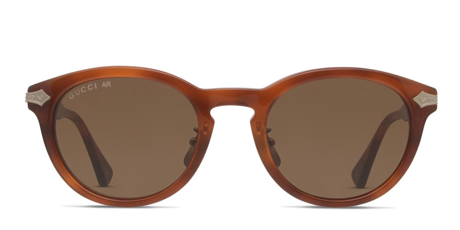 Gucci GG0071S Brown/Tortoise Oval Full Frame sunglasses - front