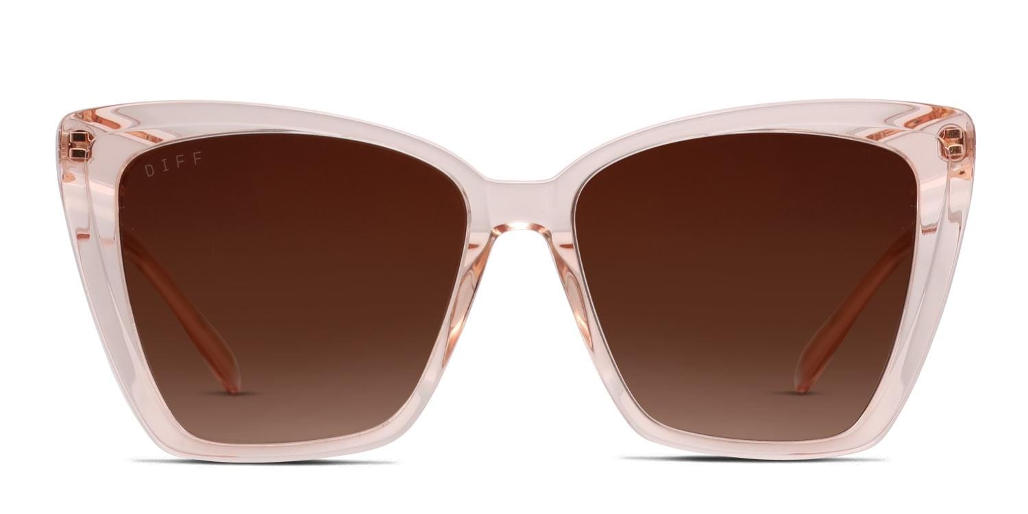 Diff Becky II Pink/Clear Prescription Sunglasses