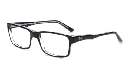 Ray-Ban RX5245 Black, Clear glasses - Black / Clear - Angle View