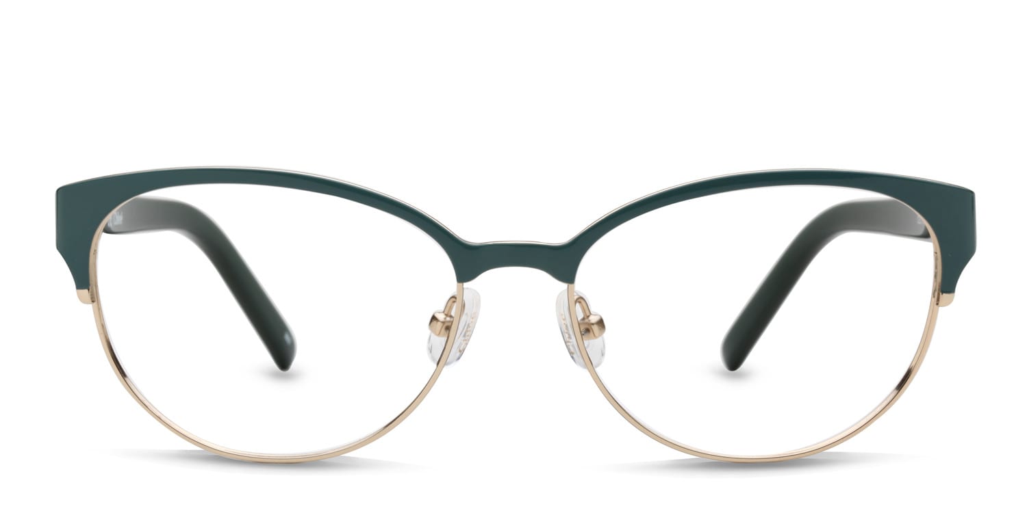Chloe CE2105 Green w/Gold NA Cat Eye, Geometric Full Frame eyeglasses - front