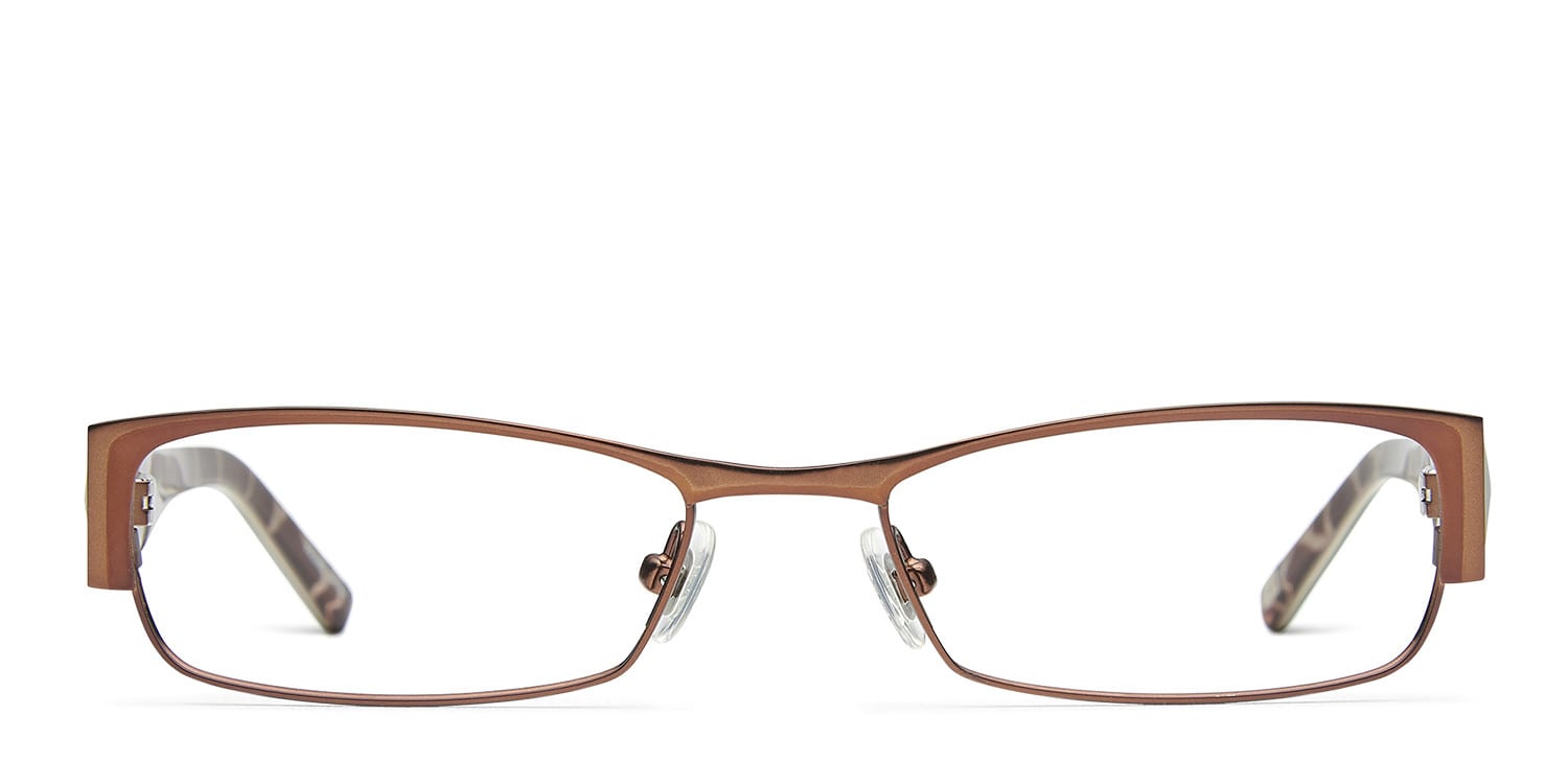 Jones New York J446 Brown w/Tortoise NA Rectangle Full Frame eyeglasses - front