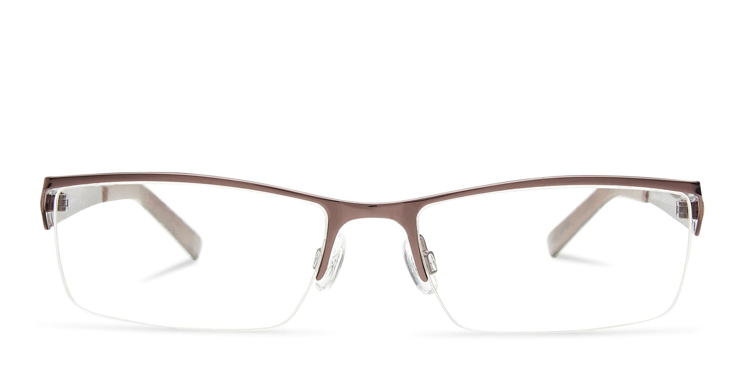Kenneth Cole KC166 Shiny Brown NA Rectangle Half Frame sunglasses - front
