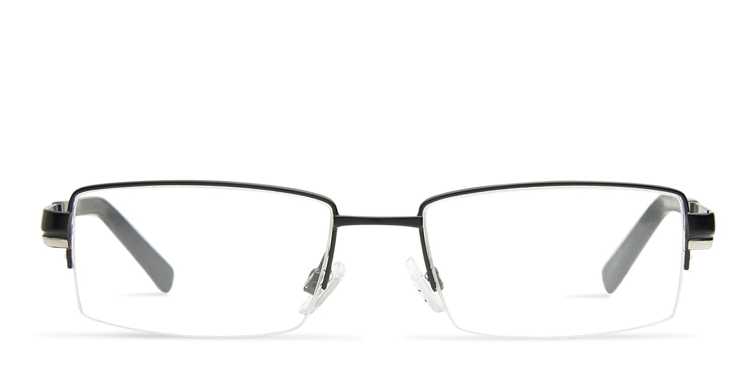 Kenneth Cole KC157 Black NA Rectangle Half Frame eyeglasses - front
