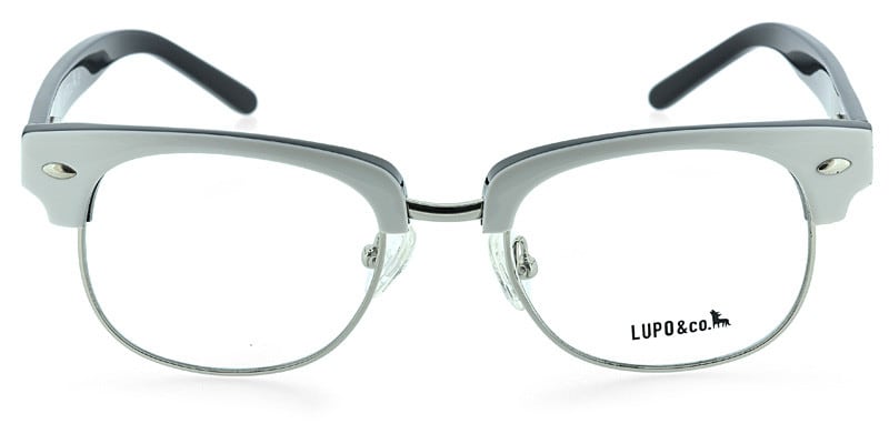 Lupo 5568 White/Black NA Square, Browline Full Frame sunglasses - front
