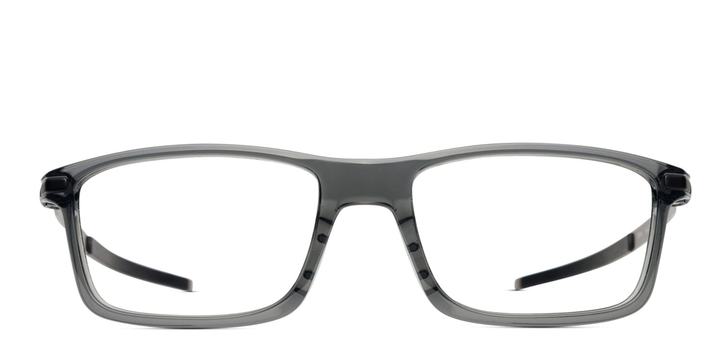 Oakley Pitchman Clear Gray/Black Rectangle, Square Full Frame eyeglasses - front