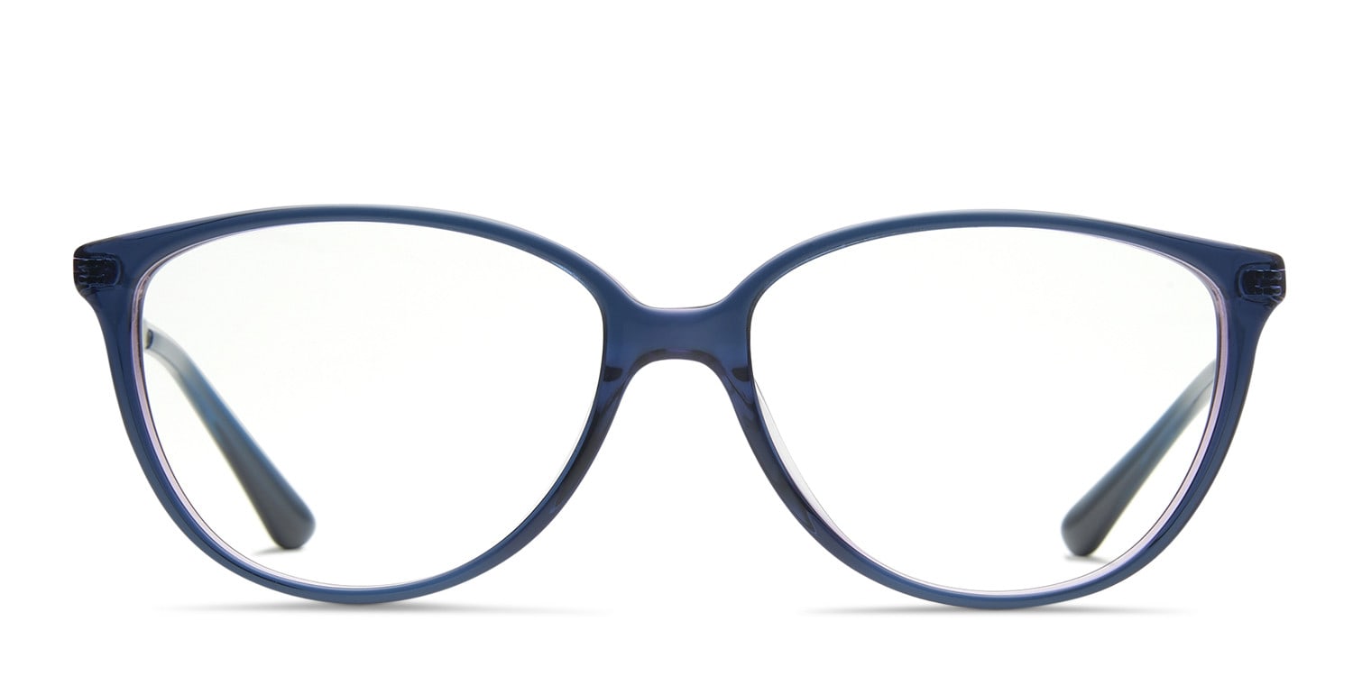 Vogue VO2866 Dark Green w/Violet Cat Eye, Geometric Full Frame eyeglasses - front