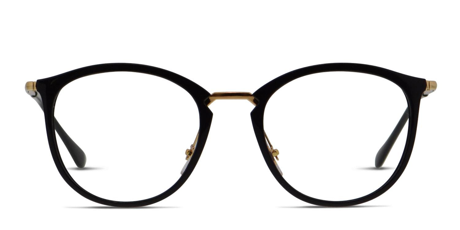 Ray-Ban RX7140 Black/Gold glasses - Black / Gold - Frontal View