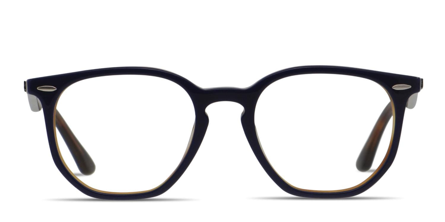 Ray-Ban 7151 Blue/Tortoise Square, Geometric Full Frame eyeglasses - front