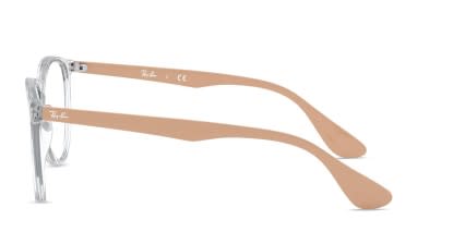 Ray-Ban RX7046 Clear, Beige glasses - Clear / Beige - Side View
