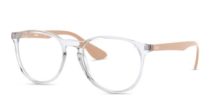 Ray-Ban RX7046 Clear, Beige glasses - Clear / Beige - Angle View