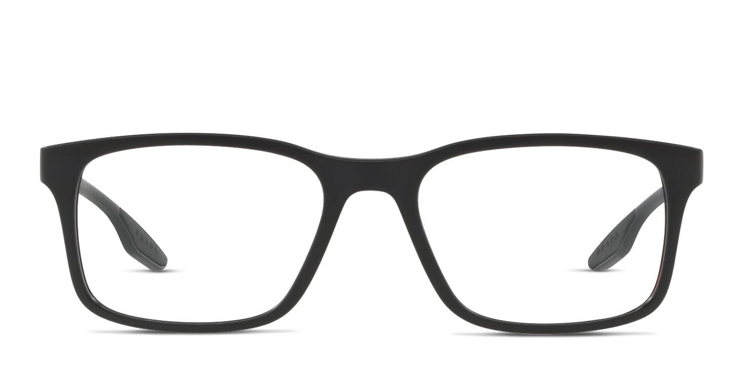 Prada PS 01LV Black Rectangle Full Frame eyeglasses - front