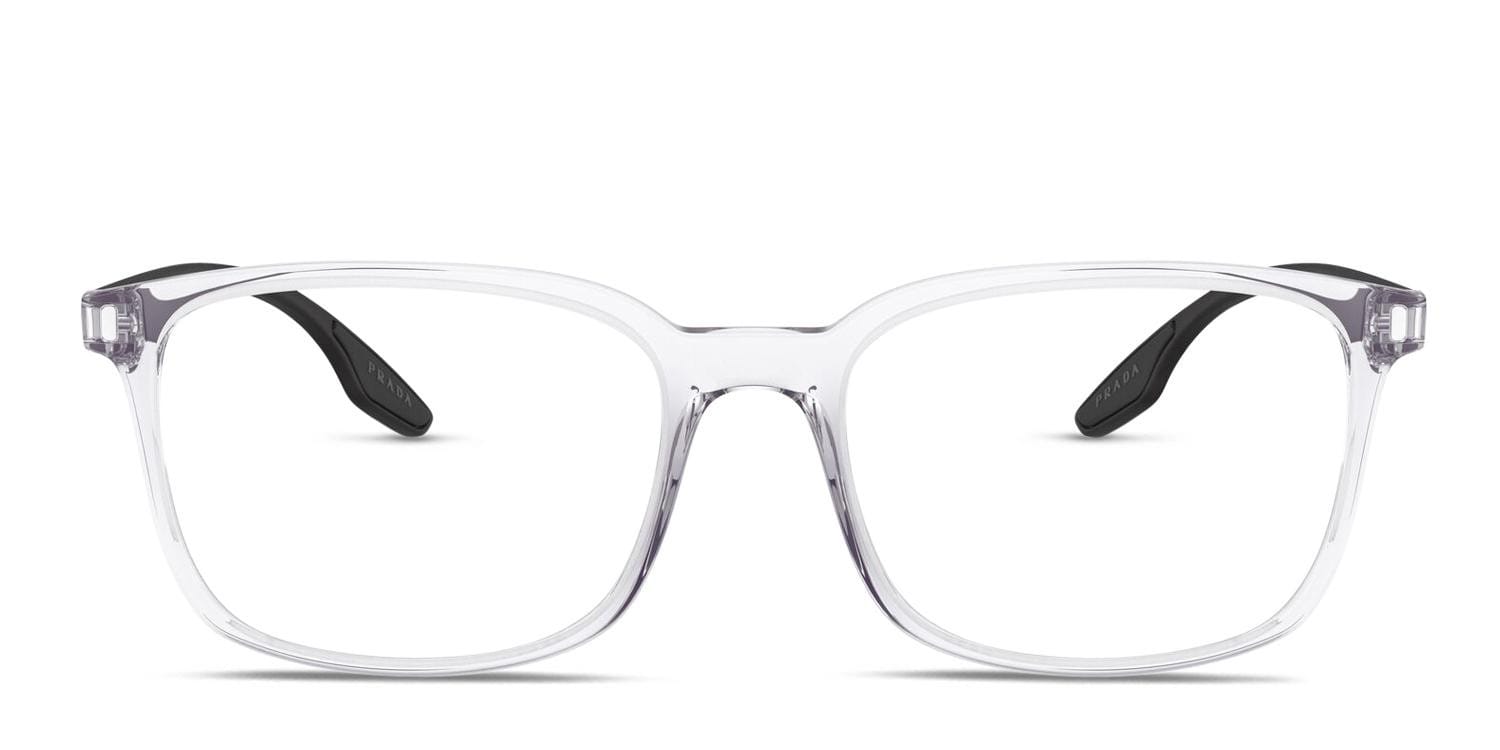 Prada PS 05MV Clear/Black Square Full Frame eyeglasses - front