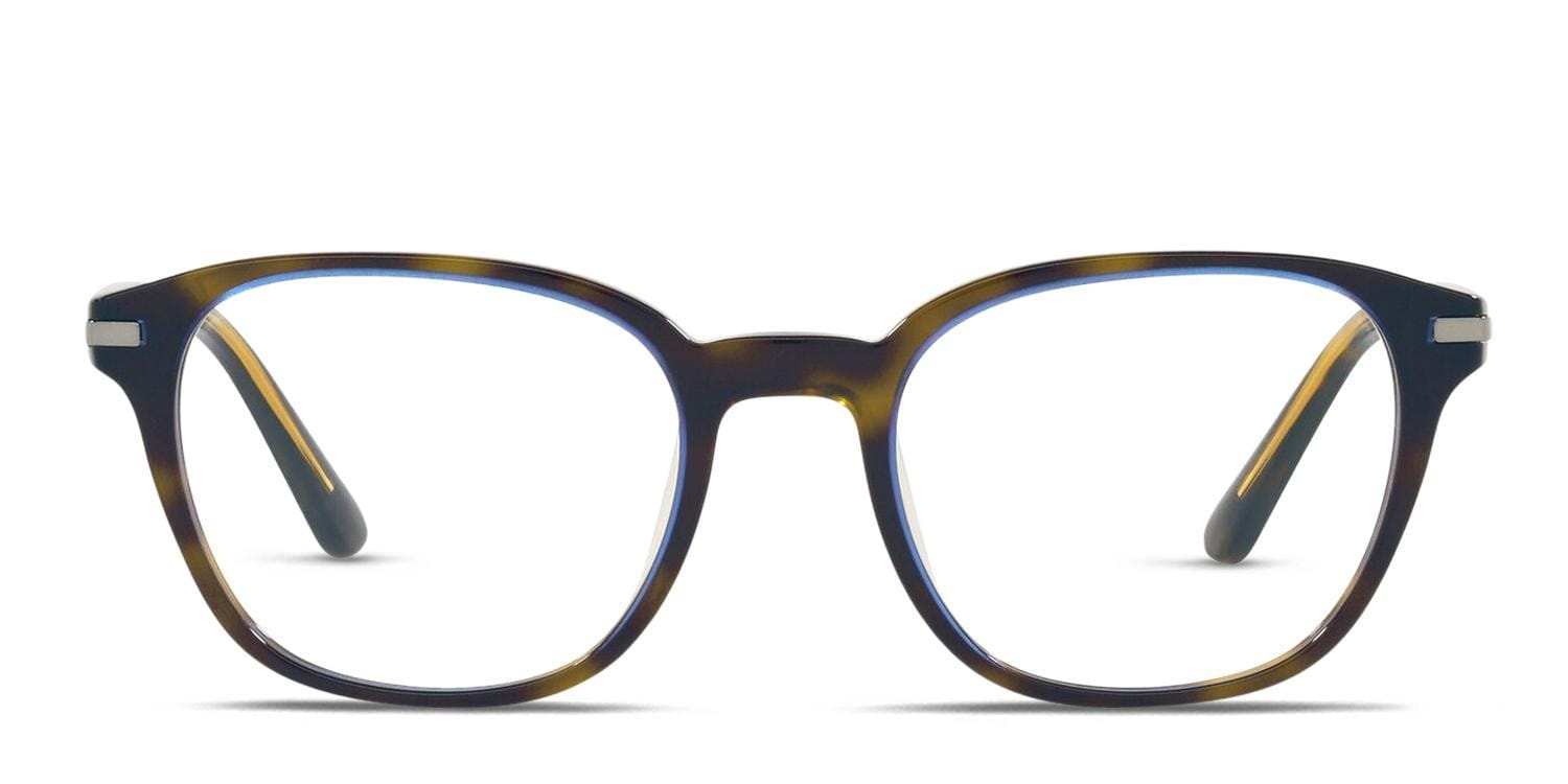 Prada PR 12WV Blue/Tortoise Square Full Frame eyeglasses - front