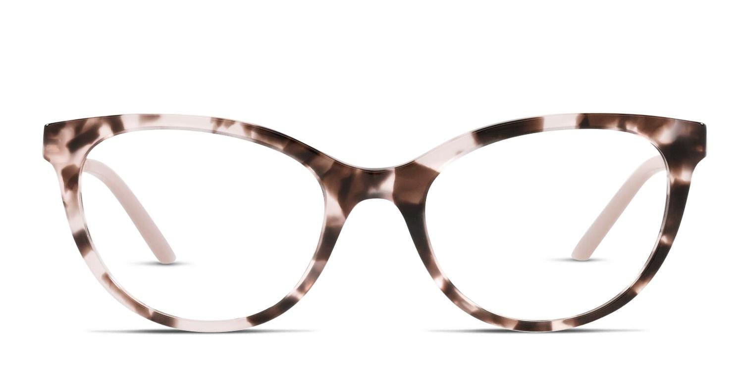 Prada PR 17WV Tortoise/Beige/Gold Cat Eye, Oval Full Frame eyeglasses - front