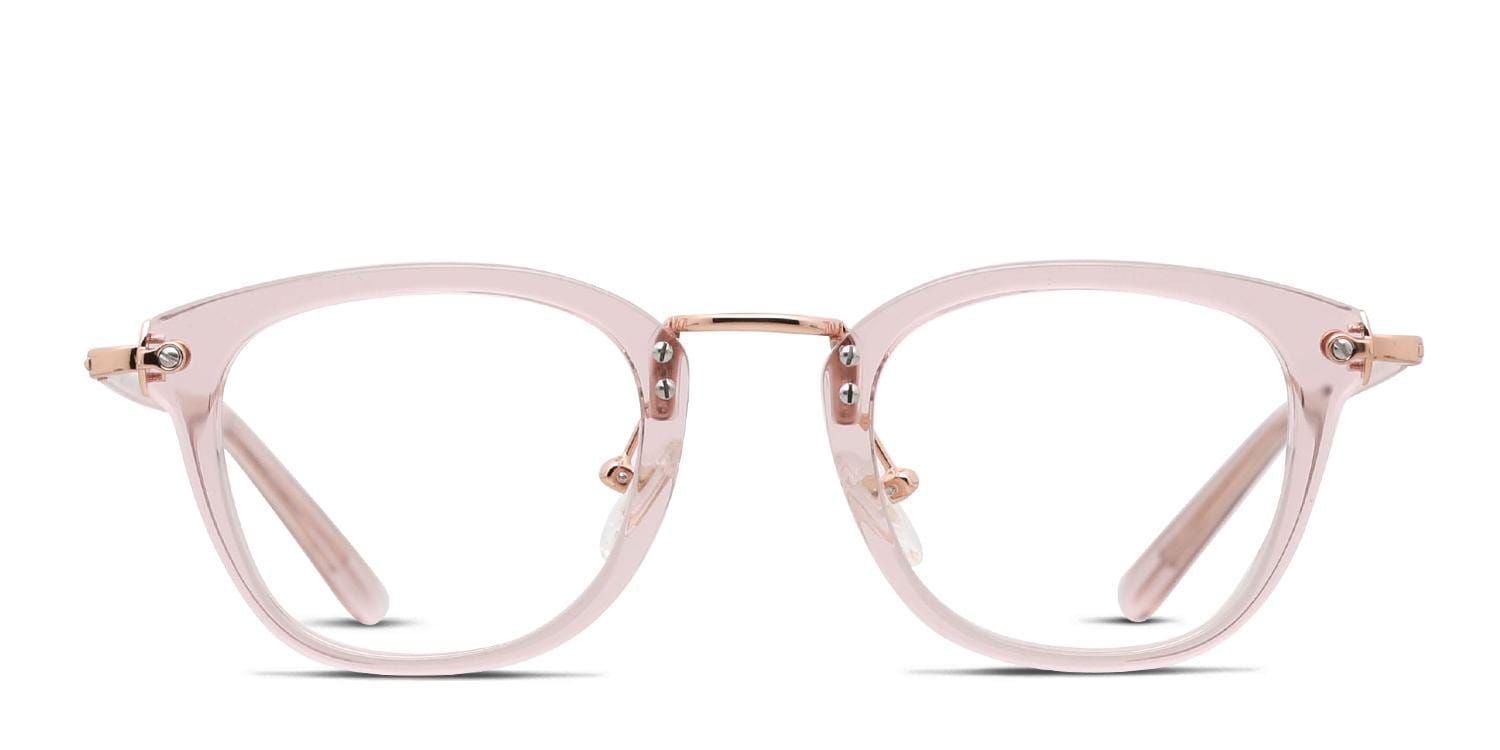 Diff Rue Pink/Clear/Gold Eyeglasses | Includes Free Rx Lenses ...