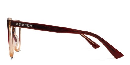 Alexander McQueen AM0540O Red glasses - Red / Clear - Side View