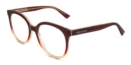 Alexander McQueen AM0540O Red glasses - Red / Clear - Angle View