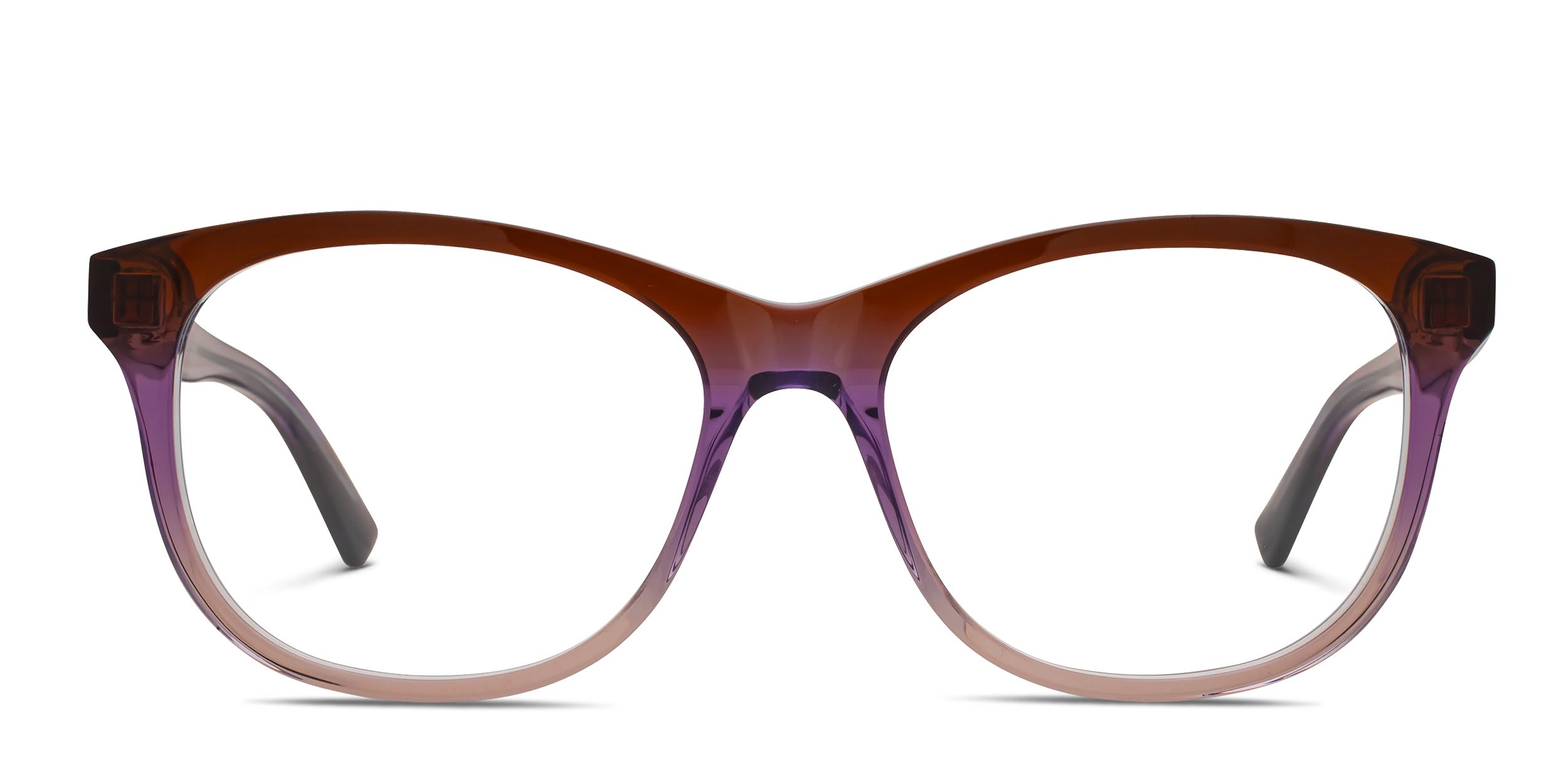 Alexander McQueen AM0568O Brown, Purple glasses - Brown / Purple - Frontal View