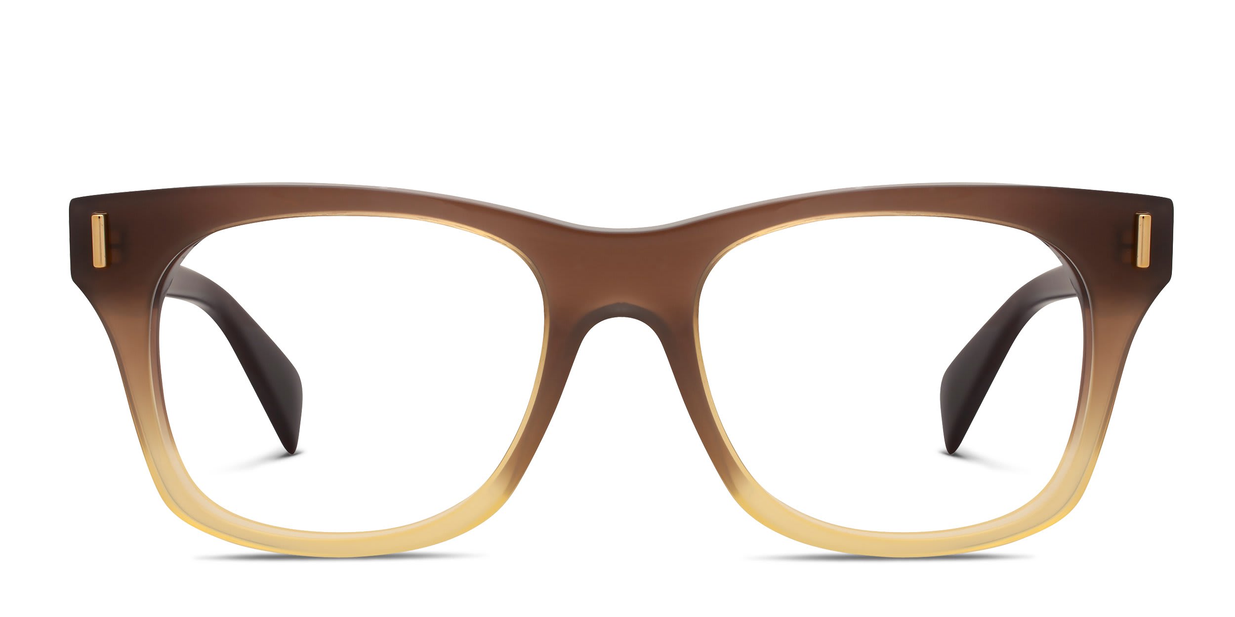Alexander McQueen AM0551O Brown, Yellow glasses - Brown / Yellow - Frontal View