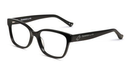 Florence by Mills 1007 Shiny Black glasses - Shiny Black - Angle View