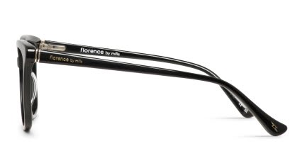 Florence by Mills 1022 Shiny Black glasses - Shiny Black - Side View