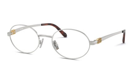 Miu Miu MU 50ZV Silver glasses - Silver - Angle View