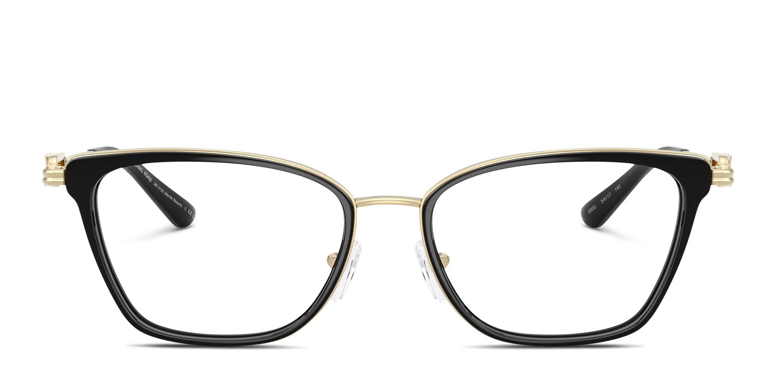 Michael Kors MK3102 Myrtle Beach Black glasses - Black - Frontal View