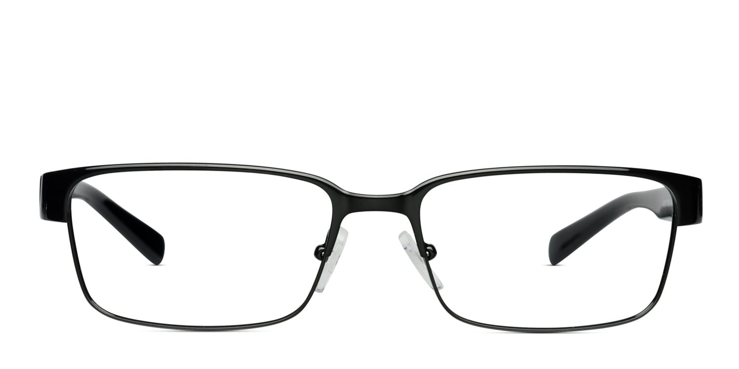 Armani Exchange AX1017 Shiny Black Rectangle Full Frame eyeglasses - front