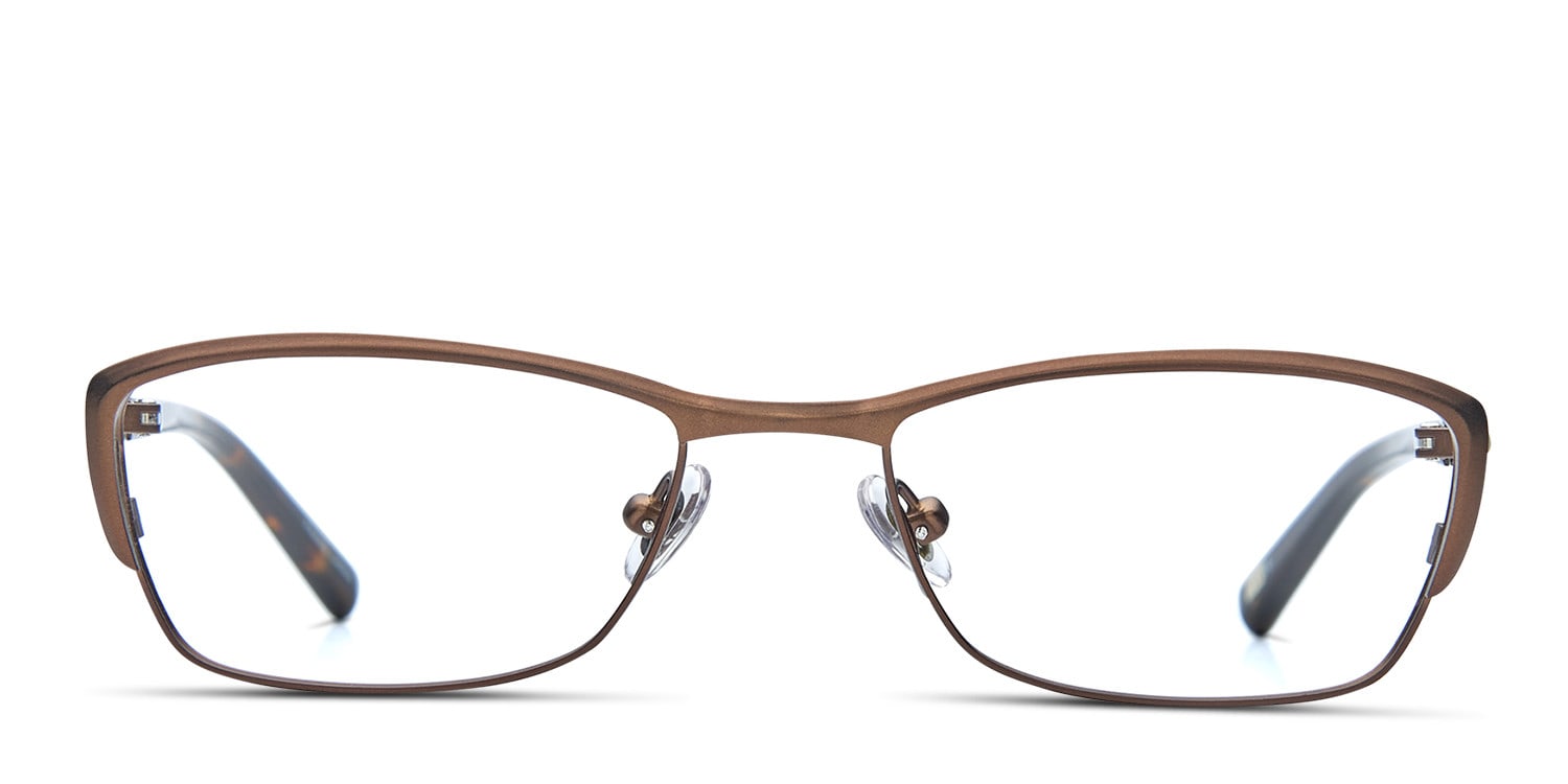 Jones New York J124 Brown Rectangle, Geometric Full Frame eyeglasses - front