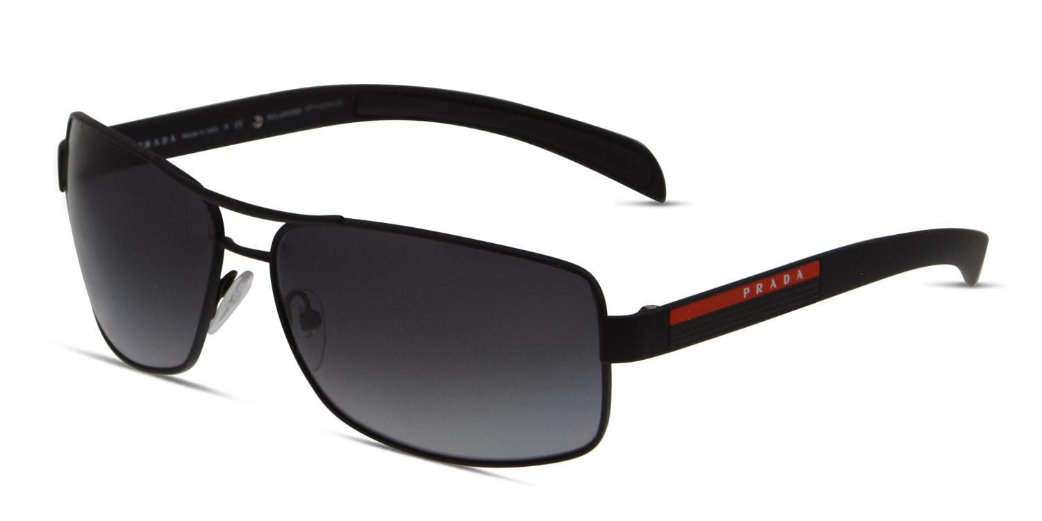 Prada PS 54IS Black w/Gray Prescription Sunglasses