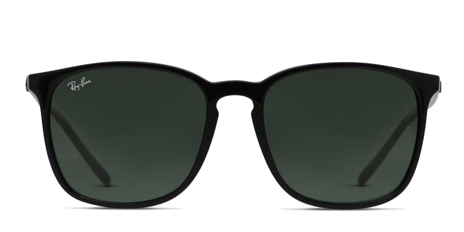 Ray-Ban 4387 Shiny Black Square Full Frame, Lightweight sunglasses - front