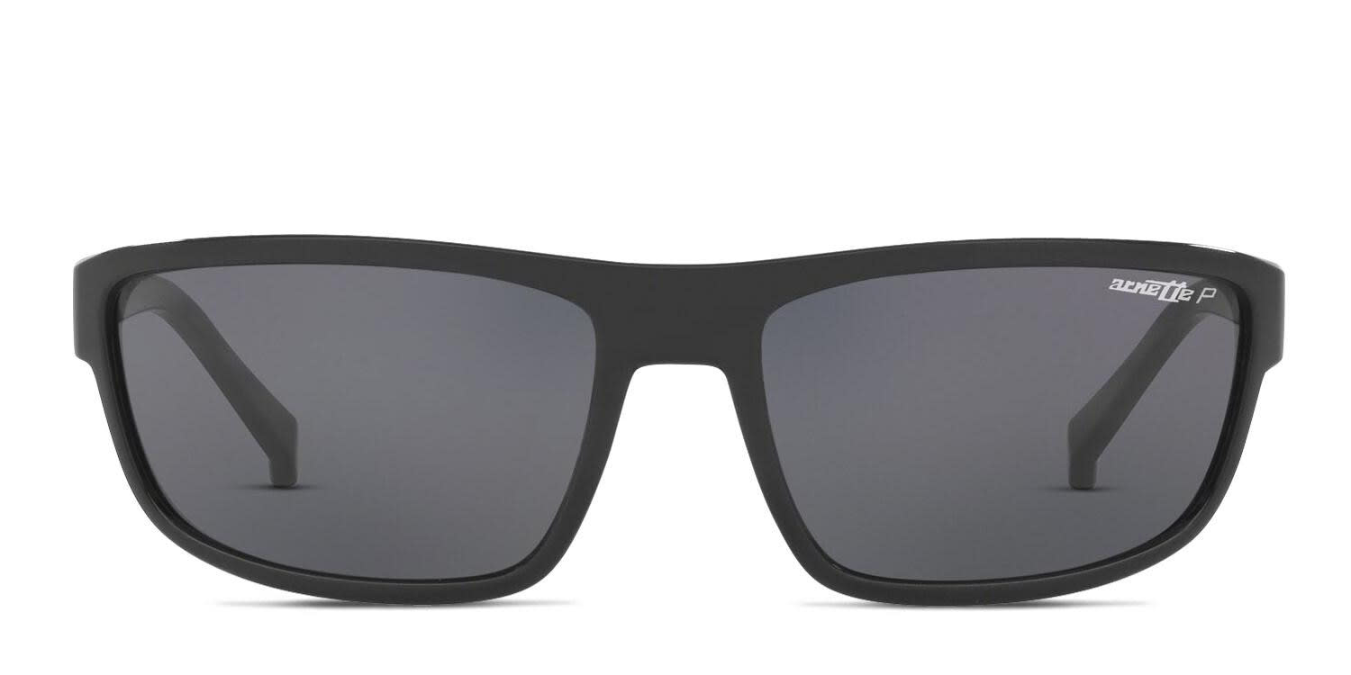 Arnette AN4259 Borrow Shiny Black Rectangle, Wrap Full Frame sunglasses - front