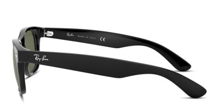 Ray-Ban RB2132 New Wayfarer Shiny Black, Green glasses - Shiny Black / Green - Side View